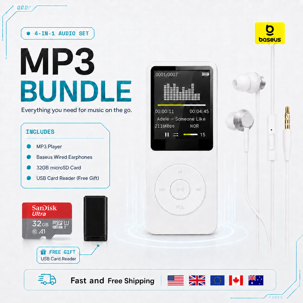 Bundle MP3 Player Pack