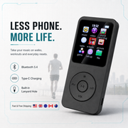 MP3Gear Portable MP3 Player – 1.8” Bluetooth 5.4 Music Player with FM Radio, Recorder & E-Book Support