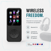 MP3Gear Portable MP3 Player – 1.8” Bluetooth 5.4 Music Player with FM Radio, Recorder & E-Book Support