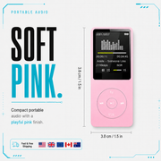 MP3Gear Portable MP3 Player – 1.8” Bluetooth 5.4 Music Player with FM Radio, Recorder & E-Book Support