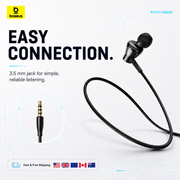 Baseus Encok 3.5mm Wired Earphones – Headphones with Mic for MP3 Players