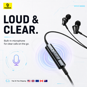 Baseus Encok 3.5mm Wired Earphones – Headphones with Mic for MP3 Players