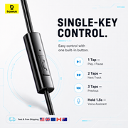 Baseus Encok 3.5mm Wired Earphones – Headphones with Mic for MP3 Players