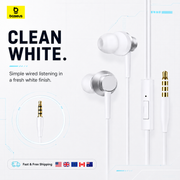 Baseus Encok 3.5mm Wired Earphones – Headphones with Mic for MP3 Players